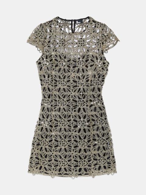 The Kooples SHORT DRESS IN GOLDEN GUIPURE