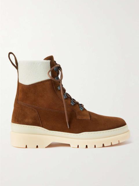 Loro Piana Gravel Shearling-Lined  Suede Hiking Boots