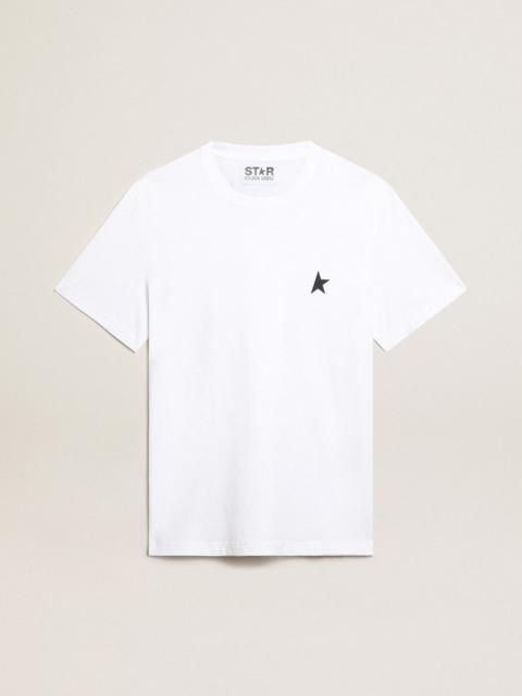 Men’s white T-shirt with dark blue star on the front