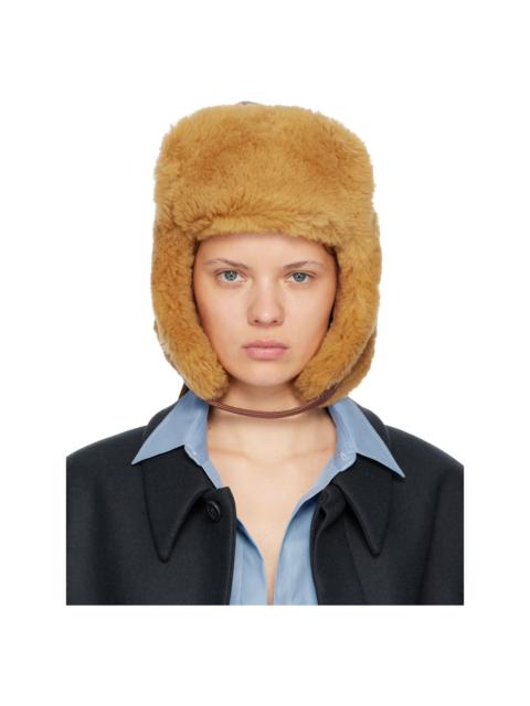 Acne Studios Brown Shearling Hat