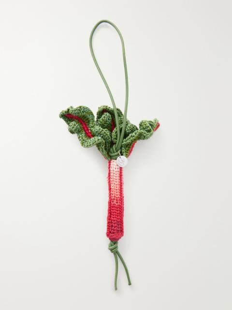 JW Anderson Rhubarb Leather-trimmed Crocheted Cotton Charm