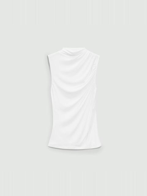 Theory Draped Sleeveless Top in Ribbed Viscose