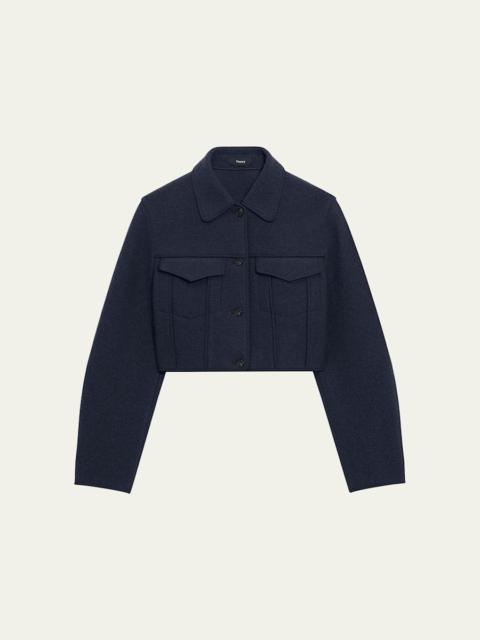 Theory Crop Boucle Trucker Jacket