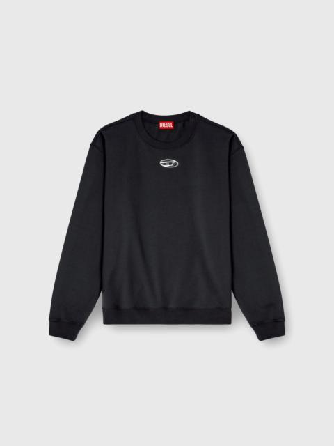 Diesel REGULAR SWEATSHIRT WITH METALLIC OVAL D