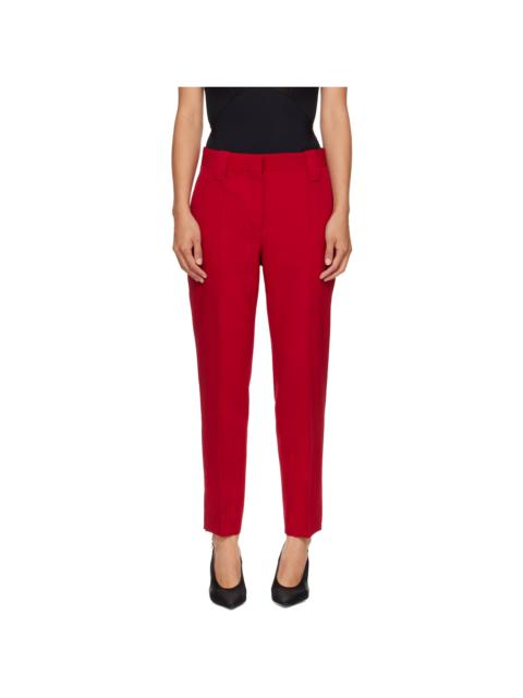 VERSACE Red Grain de Poudre Wool Trousers