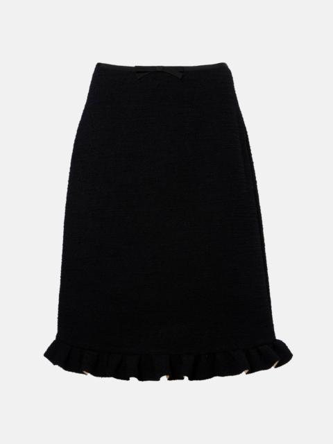 Valentino Ruffled wool-blend miniskirt