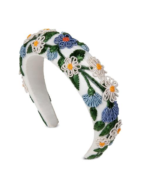 Leida floral-embroidered headband