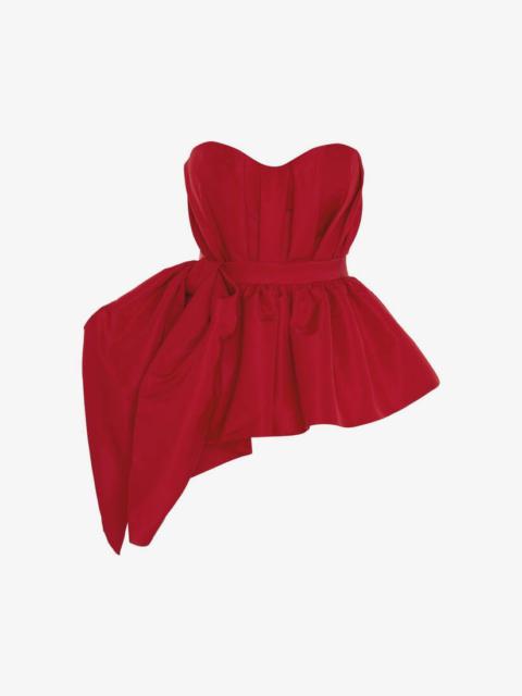 Bustier Peplum Top in Welsh Red