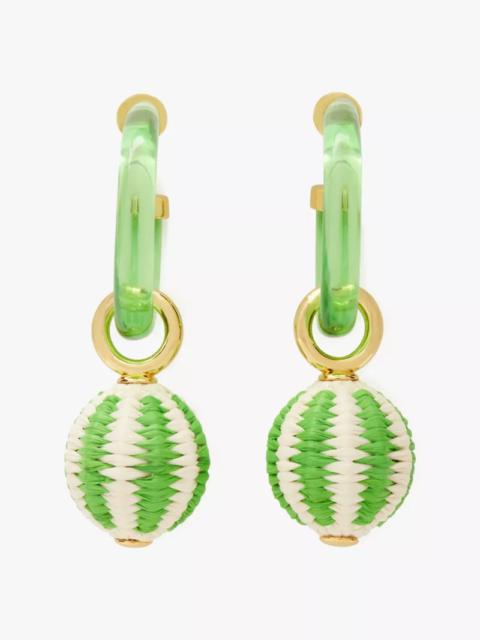 kate spade Feeling Bubbly Raffia Charm Hoops