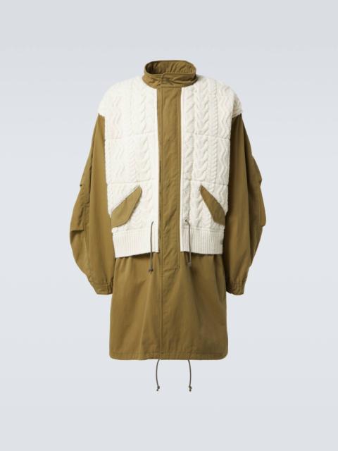 Junya Watanabe MAN Aran wool-trimmed cotton jacket