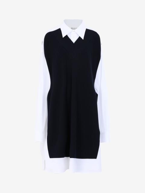 Maison Margiela Spliced knit shirt dress