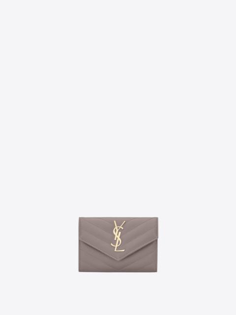 cassandre saint laurent matelassé small envelope wallet in grain de poudre embossed leather