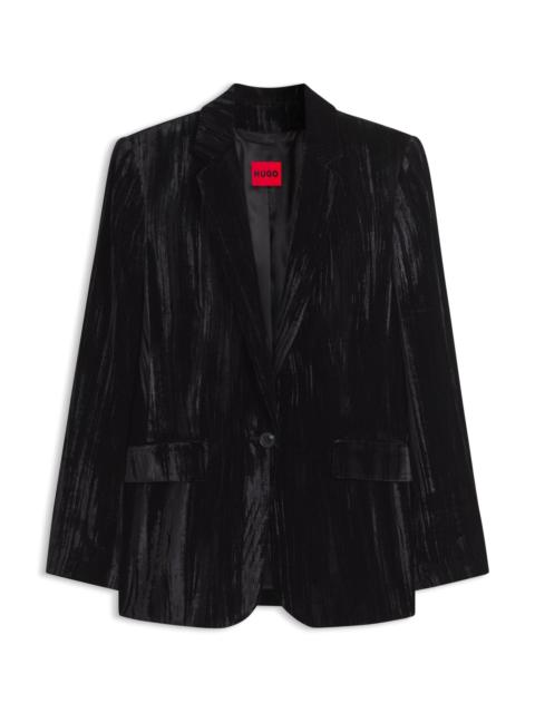 HUGO SINGLE-BUTTON VELVET BLAZER IN A REGULAR FIT