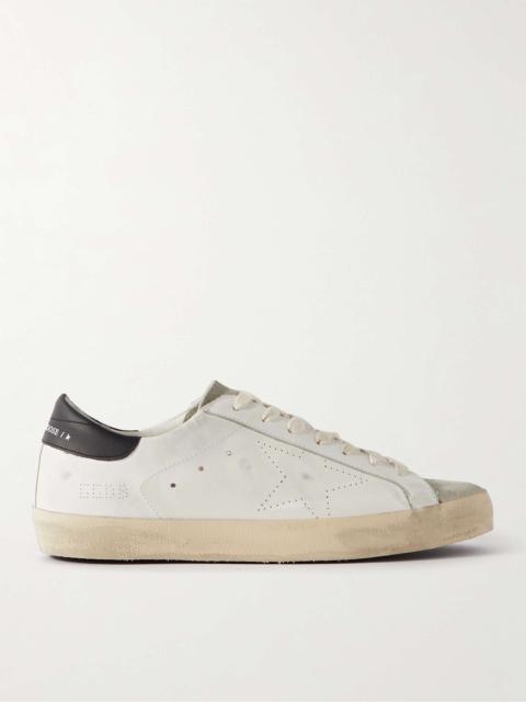 Golden Goose Superstar Distressed Leather and Suede Sneakers