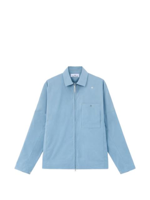 Stone Island zipped blue overshirt