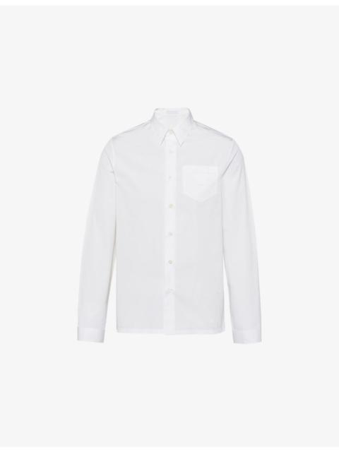Prada Logo-patch boxy-fit cotton shirt