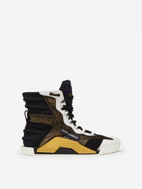 High top NS1 sneakers in mixed materials