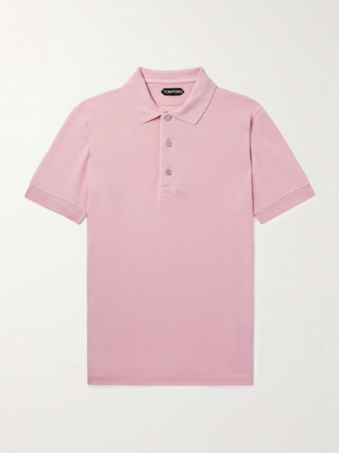 Lyocell and Cotton-Blend Piqué Polo Shirt