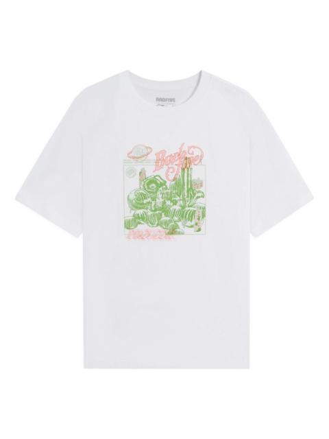 Li-Ning BadFive Plants Graphic Loose Fit T-shirt 'White' AHSS745-1