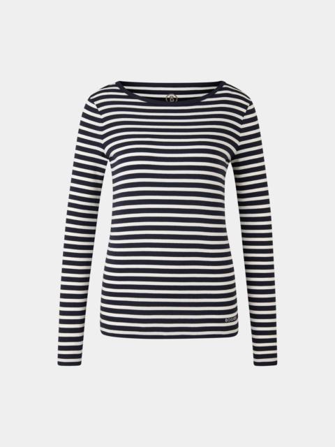 BOGNER Louna longsleeve in Dark blue/white