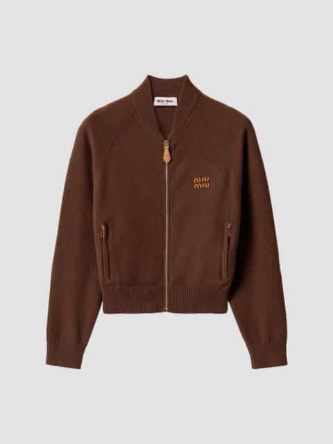 Miu Miu Women's Cashmere Zipper Cardigan - Brown