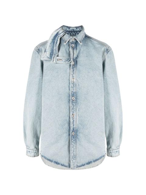 double-collar denim shirt