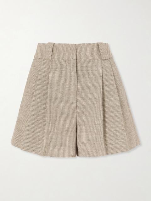 BLAZÉ MILANO Marina Selle Pleated Ribbed Cotton-blend Shorts