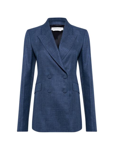 GABRIELA HEARST Angela Blazer in Denim Virgin Wool Silk with Linen