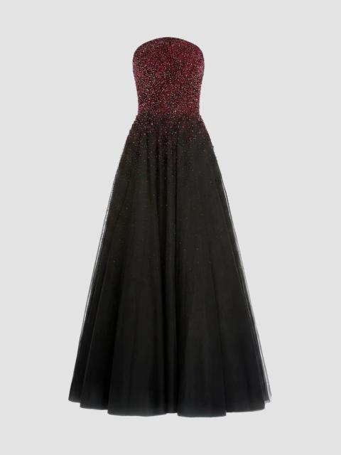 MAC DUGGAL Women's Embellished Tulle Strapless Ball Gown - Red Black