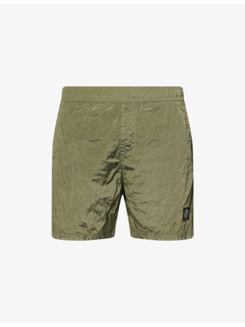 Stone Island Drawstring Brand-Patch Swim Shorts