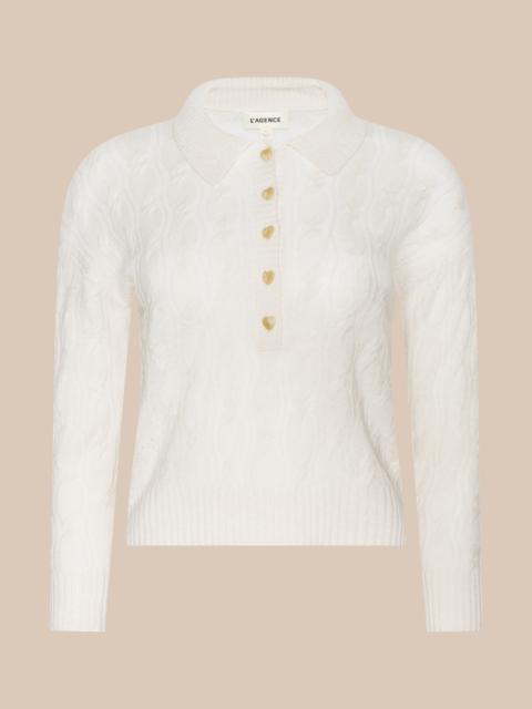 L'AGENCE Airy Cable Knit Sweater