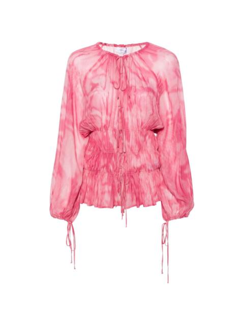 Blumarine python-print georgette blouse