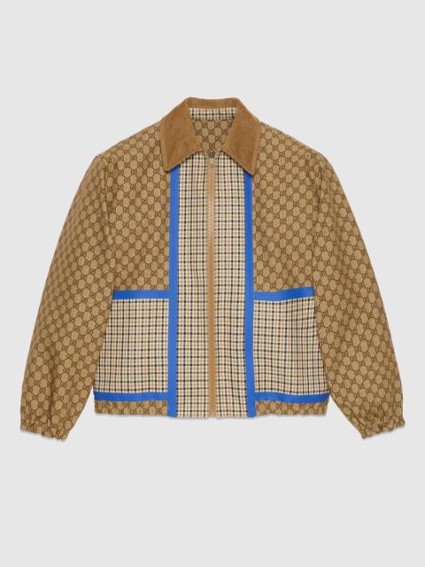 Reversible checked cotton jacket