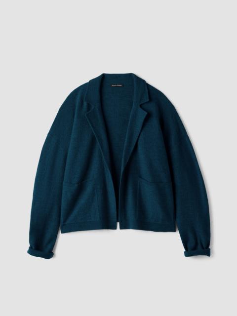 EILEEN FISHER Fine Felted Wool Notch Collar Cardigan in Regenerative Wool