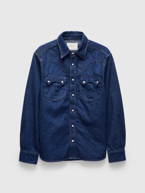 FREENOTE CLOTH Sinclair Western Shirt in Royal Blue Denim