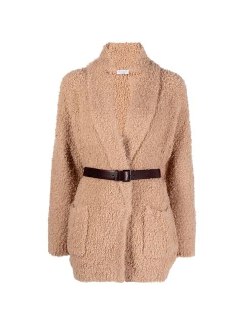 belted knitted cardigan