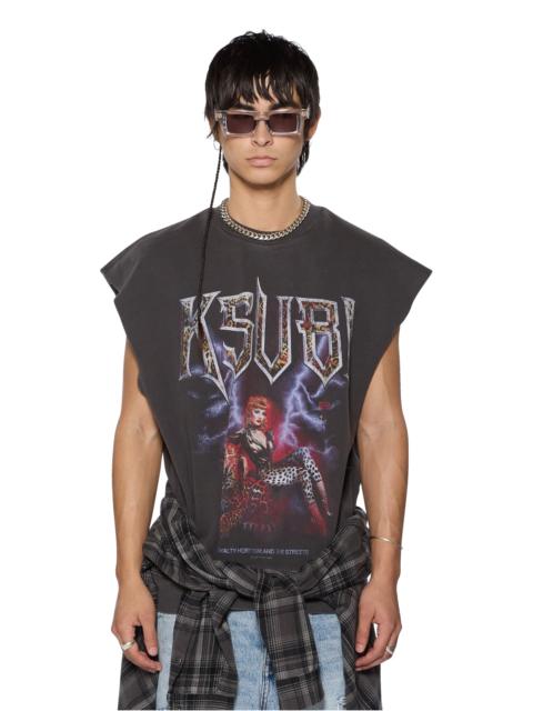 Ksubi KINGDOM SLASH CREW FADED BLACK