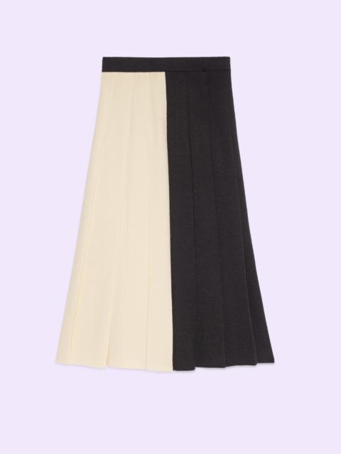 GUCCI Fine wool bicolor skirt