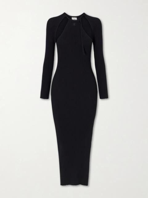 courrèges Cutout Ribbed-knit Maxi Dress