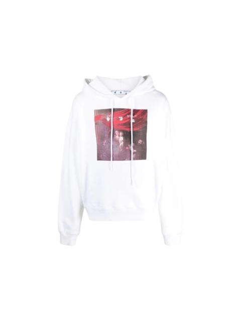 Off-White OFF-WHITE Sprayed Caravaggio Oversized Hoodie White