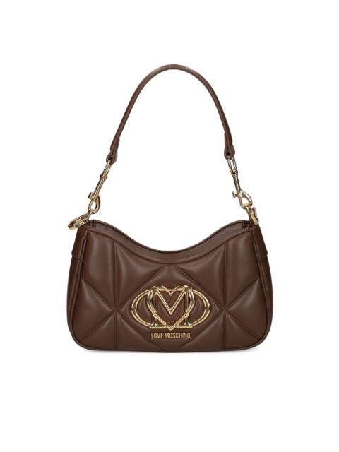 Moschino small quilted logo-plaque shoulder bag