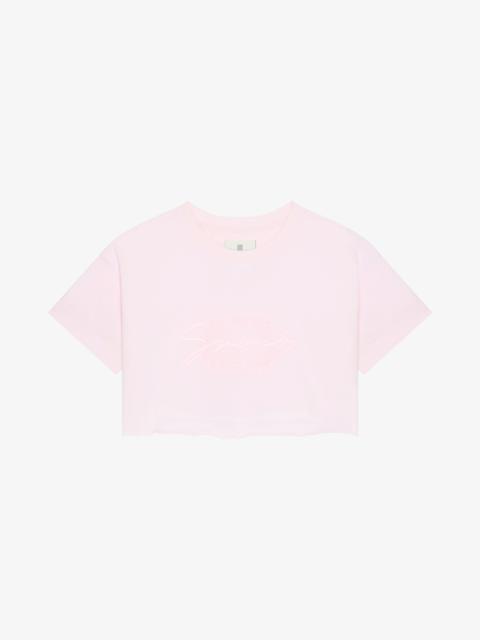 Givenchy CROPPED T-SHIRT IN COTTON WITH GIVENCHY MEDALLION
