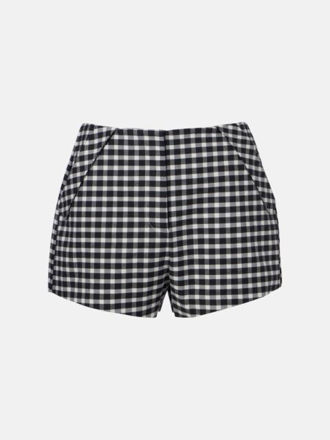 POSSE Chiara gingham cotton-blend shorts