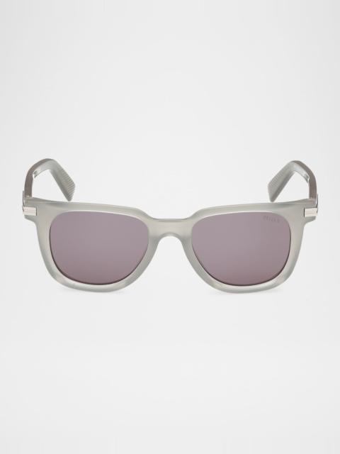 ZEGNA Men's Square Acetate Sunglasses
