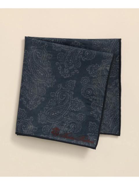 Brooks Brothers Cotton Paisley Print Pocket Square
