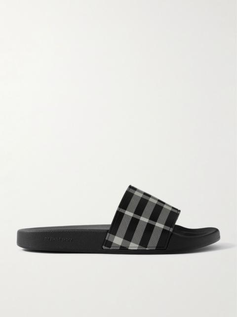 Burberry Checked Rubber Slides Black