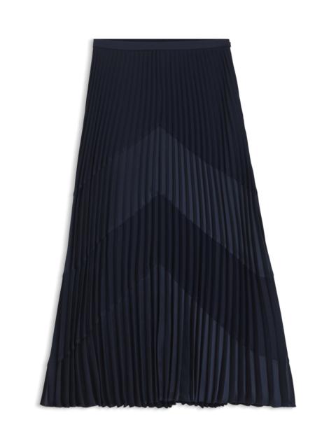 BOSS PLISSÉ-SATIN SKIRT WITH CHEVRON PATTERN