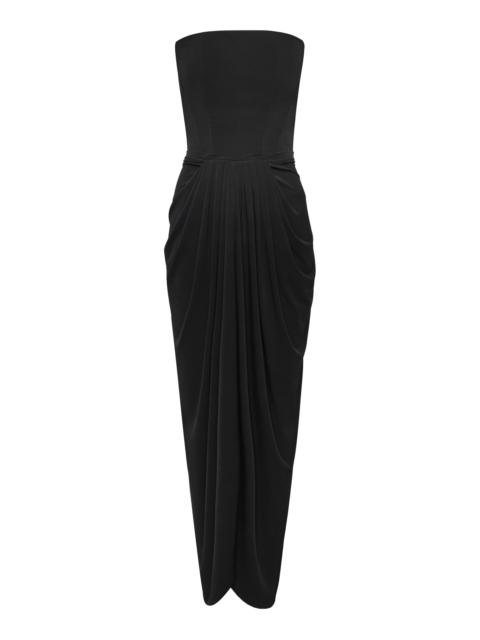 ANDRES OTALORA Luces Strapless Midi Dress black