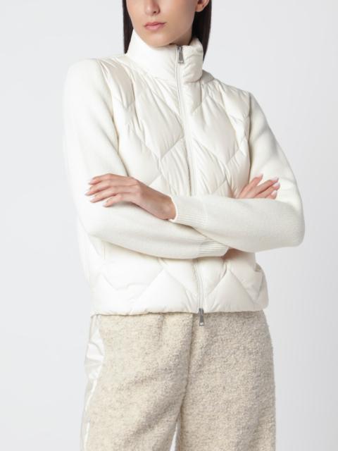 Moncler White padded zip-up cardigan