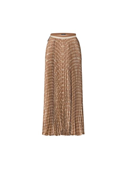Louis Vuitton Stripe Accent Monogram Pleated Skirt